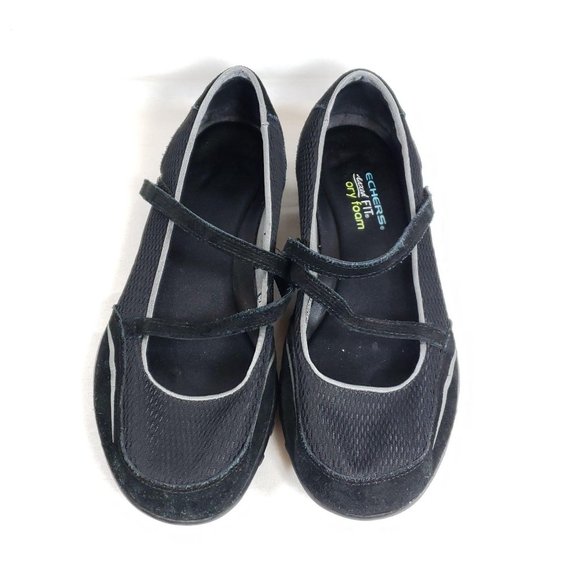 Skechers Mary Jane Shoes Women's Size 8 Black Leather/Mesh - Picture 5 of 8